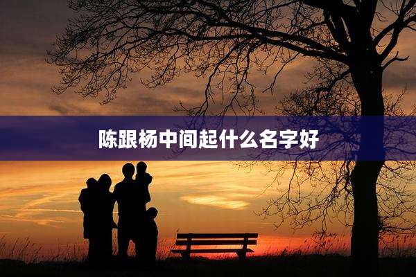 陈跟杨中间起什么名字好