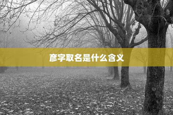彦字取名是什么含义