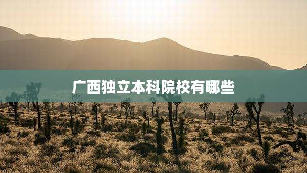 广***立本科院校有哪些
