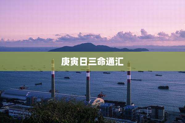 庚寅日三命通汇