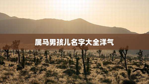 属马男孩儿名字大全洋气