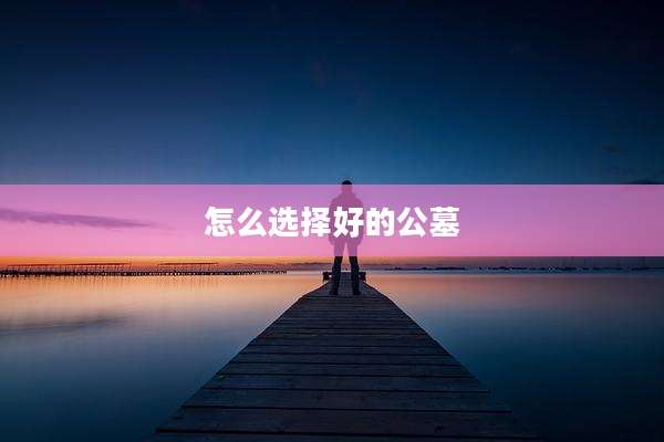 怎么选择好的公墓