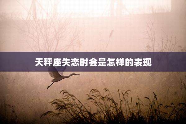天秤座失恋时会是怎样的表现
