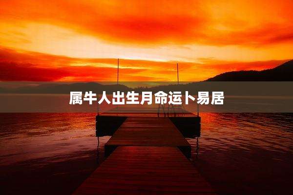 属牛人出生月命运卜易居