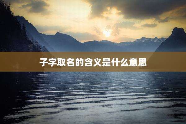 子字取名的含义是什么意思